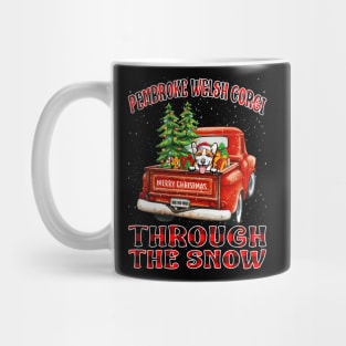 Christmas Pembroke Welsh Corgi Through The Snow Dog Santa Truck Tree Mug